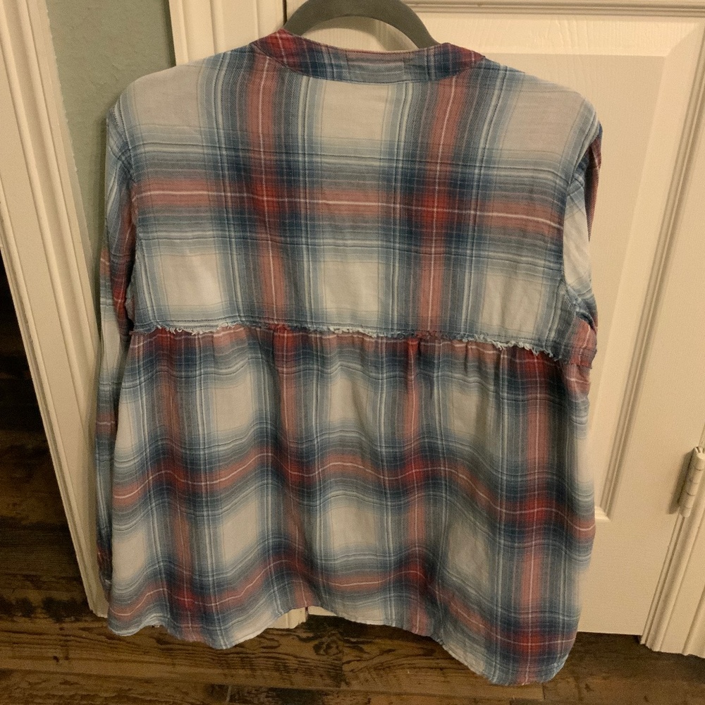 Cloth and Stone plaid blouse